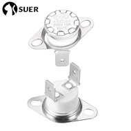 SUERHD 2pcs Temperature Switch, Normally Closed KSD301 Thermostat, Durable Snap Disc N.C Adjust Sliver Temperature Controller