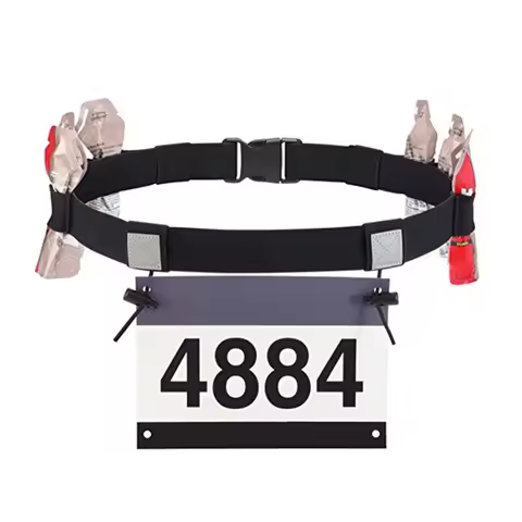{FR}Outdoor Running Race Number Belt Waist Pack Bib Holder For Triathlon Marathon Cycling Fitness Sp