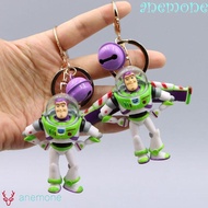 ANEMONE Buzz Lightyear Key Chain, PVC Doll Model Toys Woody Action Figures, Backpack Charms Car Deco
