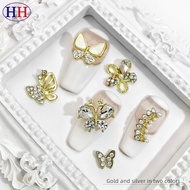 Manicure Material Cross-Mirror ins Style Butterfly Manicure Jewelry Alloy Rhinestone Fritillary Butterfly Manicure Sticker Diamond Jewelry Manufacturer Large Quantity Contact Customer Service Verified In