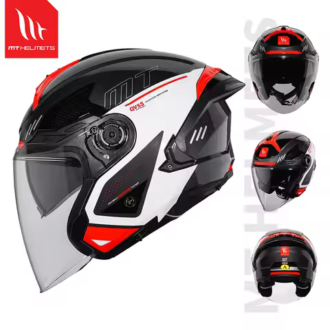 MTHELMETS Motorcycle Helmet MT Cosmo SV 3/4 Open Face Helmets Men Women Double Lenses Tail Scooter H