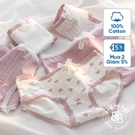 (CD08) Set 5 Quần Chip Bé Gái Mẫu Tim Hồng Quần Lót Bé Gái Kháng Khuẩn 100% Cotton an toàn cho bé