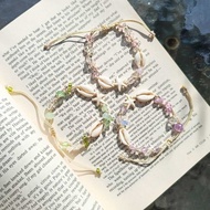 BEACH BRACELET - BEACH BRACELET - PASTEL SHELL AND STARFISH BRACELET