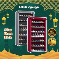 7 Tier Shoes Rack Dustproof Multilayer Cabinet Shelf Storage Rak Kasut Bertutup