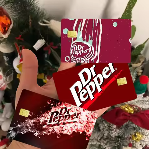 D-Dr Pepper Card Stickers Anime Spend or Save Funny Shell Cover Film for Debit Credit Card