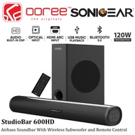 SONICGEAR STUDIOBAR 600HD AIRBASS SOUNDBAR WITH WIRELESS SUBWOOFER 120W MAX OUTPUT BLUETOOTH 5.0 DSP