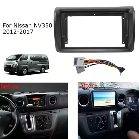 For Nissan NV350 2012-2017 9 Inch 2 Din Car Stereo Radio Fascia Frame Refitting Dash Modification Pa