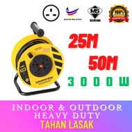 4 Gang Extension Cable Reel Plug Socket Wire Heavy Duty Extension Cord Extension Socket Penyambung W