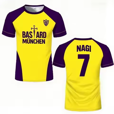 New Knitted Futsal Pattern NAGI Blue Lock Anime Munich Summer Kids/Adults Soccer Uniform Casual Spor