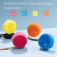 Creativity Smiley Magic Dishwashing Sponge Household Kitchen Bathroom Smiley Magic Cleaning Wipe Str