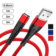 紅色 1米 編織數據線 適用安卓 TypeC手機 充電線 快充線 數據傳輸