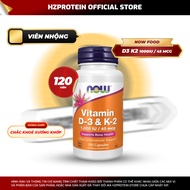 Viên uống Now Vitamin D3 + K2 1000 IU / 45 mcg (120v) - Ngăn ngừa loãng xương giúp xương chắc khỏe