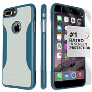 【Saharacase】撒哈拉 經典款 iPhone7Plus/8Plus 手機殼(9H玻璃保護貼+貼膜神器+安裝組) 霧藍