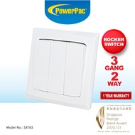 PowerPac MK 3 Gang 2 Way wall switch with rocker switch (S4783)
