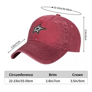 Ready Stock Dallas Stars Logo NHL Adult Washed Cowboy Hat 100% Cotton Curved Brim Sun Hat Simple Cas