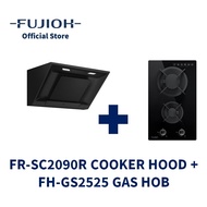 FUJIOH FR-SC2090R Inclined Cooker Hood (Recycling) and FH-GS2525 Gas Hob with 2 Burners