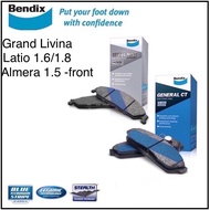 Nissan Bendix Front Brake Pad - Grand Livina/ Latio 1.6/1.8/ Almera 1.5