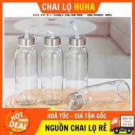 [COMBO of 3 PCS] Glass Bottle 300ml 500ml With Carrying Strap | Bottles for Drinks, Juices, Fruit Te