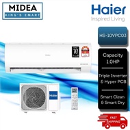 Haier 1HP Triple Inverter Air Conditioner HS-10VPC03 / Fast Cooling / Smart Clean / Aircond / 空调 / 冷
