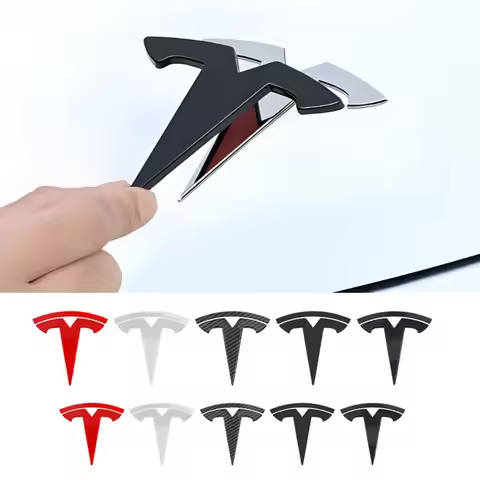 For Tesla Model 3 Model Y Car Logo Badge Hood Front Grille Rear Trunk Decoration Sticker Accessories