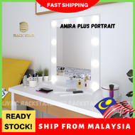 READYSTOCK Vanity Mirror / Cermin Berlampu -amira plus- White / Black Mirror With Light Makeup Mirro