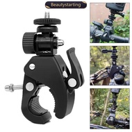 BEAUTYSTARTING 1/4 Camera DV Bike Bicycle Motorcycle Handlebar Clamp Bracket Tripod Mount Screw Clip