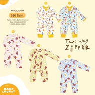 [Babylovett] Breakfast-Two-Way Zipper Open Toe Sleepwear Sleepsuit Baby Sleepsuit
