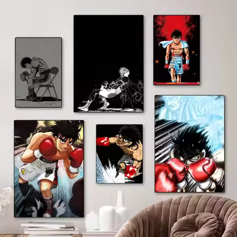 1pc Anime H-Hajime No Ippo Movie Sticky Posters Retro Kraft Paper Sticker DIY Room Bar Cafe Aestheti