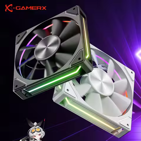 X-GAMERX A12 Computer Chassis Fan 12cm ARGB 4 Pin PWM Quiet Cooling Fan 12V Large Air Volume 71.66CF