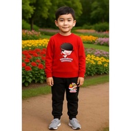 MERAH Children's Pull Mine Sweater and Jogger Suit for the Republic of Indonesia 80, August 17th Sui