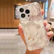 ปกโทรศัพท์นิ่มพิมพ์ดอกไม้เต็มแผง 1 ชิ้น เข้ากันได้กับไอโฟน, Honor, Redmi, Galaxy A04e/12/A13/A14/A34