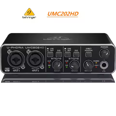 BEHRINGER UMC22/ UM2/UMC202HD Microphone Amplifier Live Recording External Sound Card USB Audio Inte