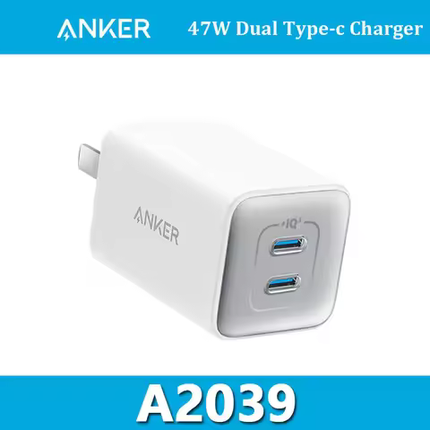 Anker 523 Charger Nano 3 47W Dual USB C Charger Durable Compact Fast Charging For Macbook Air/Galaxy