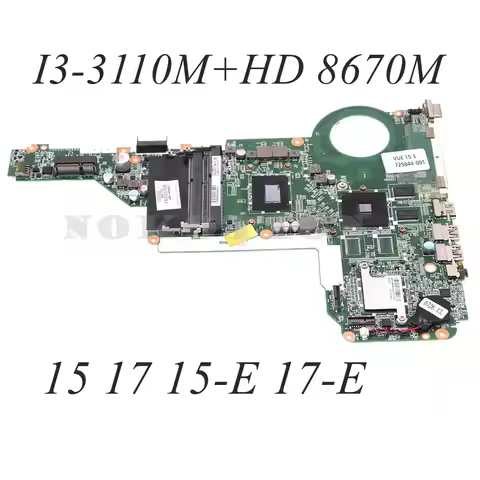 For HP Pavilion 15 17 15-E 17-E PC Motherboard I3-3110M CPU+HD 8670M GPU 729844-501 729844-001 DAR62