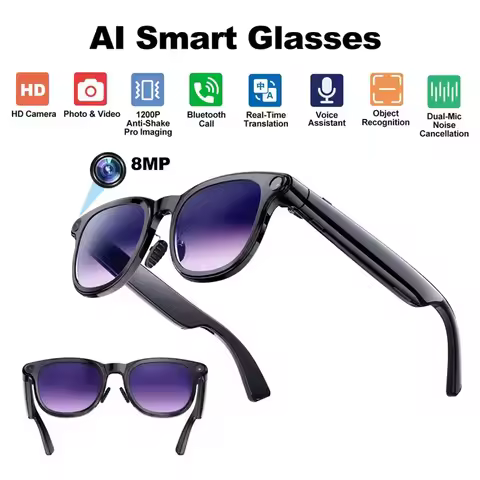 Smart Glasses 8MP HD Camera Photo Video Shooting 1200P Anti Shake Pro Imaging A2 Bluetooth Calling A