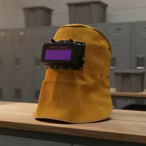 Bovine Leather Leather Metal-Joining Hood Glare-Reducing Auto Darkening Metal-Joining Helmet Bovine 