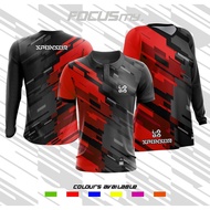 BAJU TEAM/ SUKAN LELAKI/ WANITA (kolar/ lengan panjang/  muslimah) RED/ MERAH