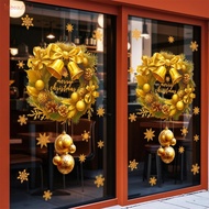 【IMBUTFL】Christmas Decal Golden Ornaments Static Cling Waterproof Reusable Design