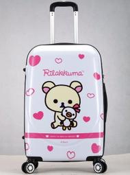   【補貨中】Rilakkuma 拉拉熊旅行箱 懶懶熊20吋【飛機輪胎】PC鏡面360度行李箱亮面登機箱5035粉紅20