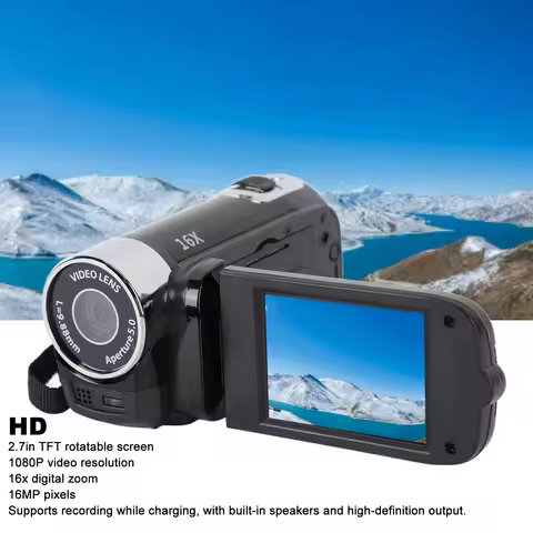4K Camera Video Camera Vlog Camera 4K 48MP DV Camera 2.7in TFT Rotatable Screen 16x Digital Zoom Vid