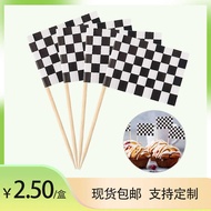 50 Black White Plaid F1 Racing Theme Birthday Party Cupcake Decoration Flag Small Flag Toothpick Fla