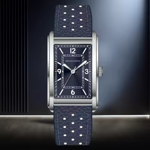 Specht & Söhne New fashion 28MM Square Watch For Men VH31 Movt Sports Watches Blue Stainless Steel S