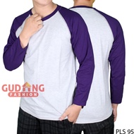 Raglan Polos Panjang - Putih Misty Ungu