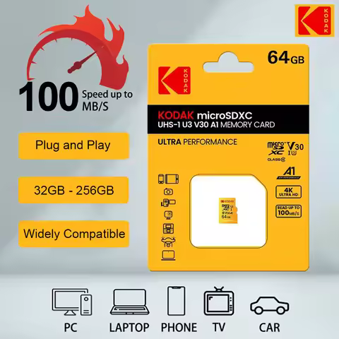 Original KODAK MicroSD Card 64GB 32GB Memori Memory Card C10 TF Micro SD SDXC 128GB 256GB 512GB U3 V