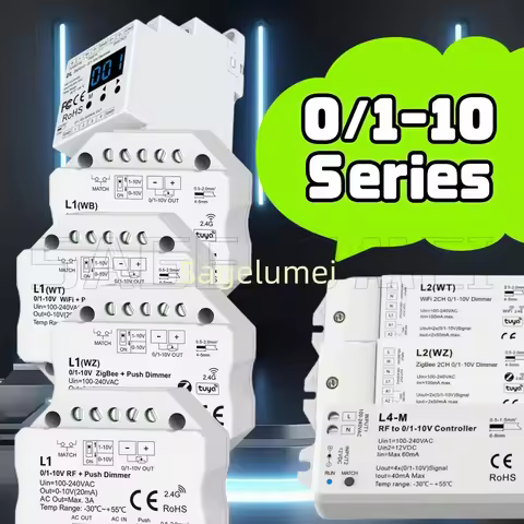 WiFi Zigbee LED Dimmer L1 L4-M L2 DL 0/1-10V RF Tuya Smart Push Smart Life APP Control RF DMX to Sky