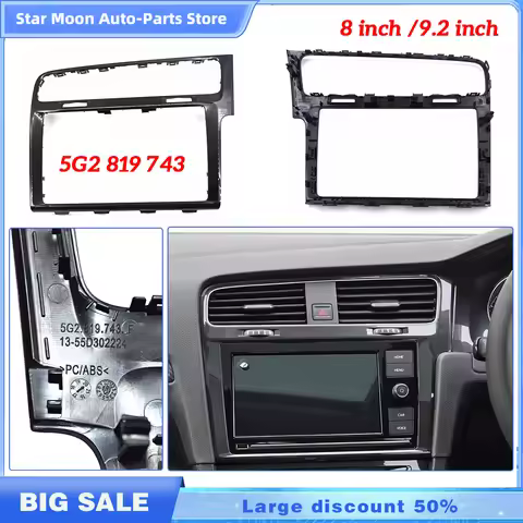 RHD Right-hand drive Piano paint Black 8 inch and 9.2 inch Screen Trim frame Radio Panel For VW Golf