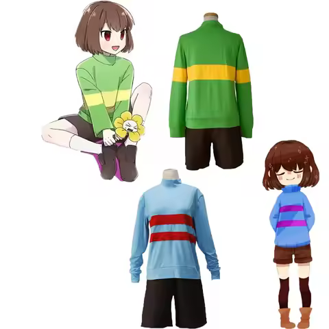 Anime Game Undertale Chara Frisk Cosplay Costume Unisex Sweatshirts High collar Long Sleeve Coat