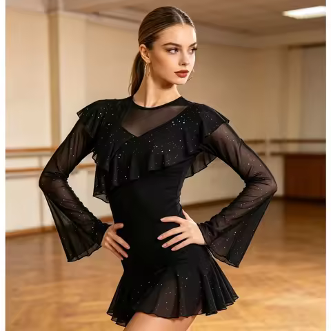 New Samba Latin Dance Autumn New Practice Clothes Adult Female Jumping Modern Dance Wear Practice Cl