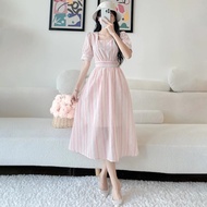 Đầm thiết kế tay loe nút bọc vải dáng xoè LAVYA đầm hãng sale bemine lavi Lavya gumac