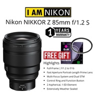 NIKON NIKKOR Z 85MM F/1.2 S LENS (1 YEARS WARRANTY) NIKON Z-MOUNT LENS FULL FRAME FORMAT Z MIRROLESS